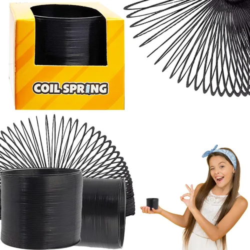 Vista 7 de The Dreidel Company Muelle helicoidal de metal negro, rellenos de bolsas de golosinas, recuerdo de fiesta para niños, variedad de 2.4 pulgadas