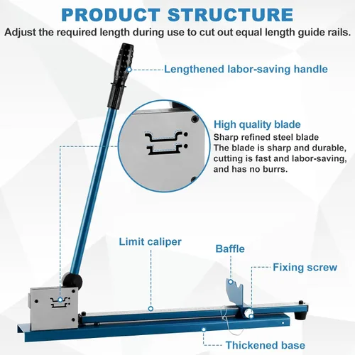 Vista 2 de MXBAOHENG Cortadora de riel DIN Máquina de corte de riel de doble agujero con regla para cortar riel de acero/aluminio (Azul)