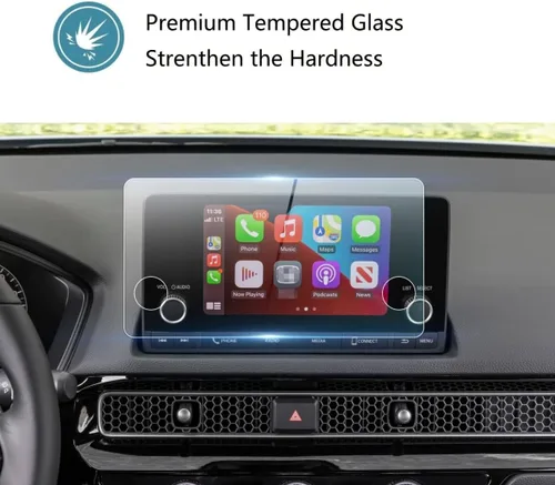Vista 4 de Protector de pantalla de dureza 9H compatible con Honda Pilot 2023-2025, vidrio templado antiarañazos HD para protección de pantalla táctil de 7