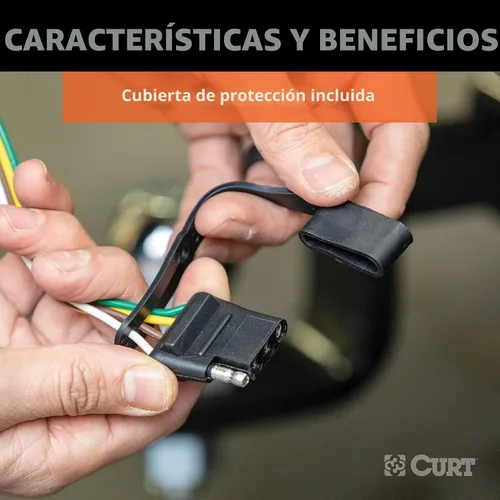 Vista 4 de CURT 55344 – Arnés de cableado de remolque de 4 pines personalizado para el lado del vehículo, Compatible con vehículos selectos Ford, Lincoln