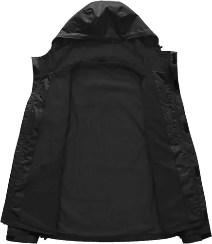 Vista 3 de TBMPOY Chubasqueros ligeros para hombre, impermeables, con capucha, para correr, ciclismo, senderismo, rompevientos al aire libre