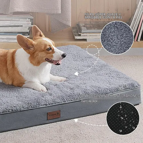 Vista 4 de Cama impermeable para perros pequeños, ortopédica, 23 x 17, color Gris
