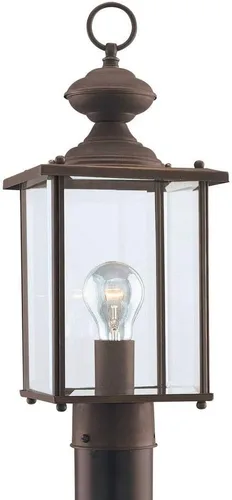 Vista 2 de Sea Gull Lighting 8257-12 Jamestowne - poste farol con cristal biselado transparente, 17 pulgadas, color negro