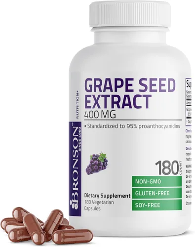 Vista 8 de Extracto de semilla de uva Bronson 400 mg, 95% de proantocianidinas, 90