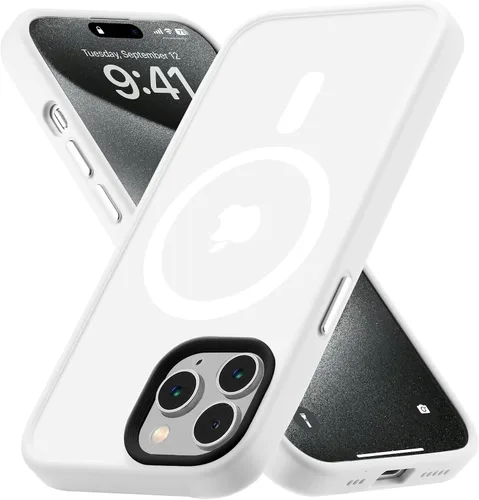 Vista 50 de Tigowos Funda magnética para iPhone 15, resistente a las caídas, sensación de piel mate, a prueba de golpes, ajuste delgado para iPhone 15, negro