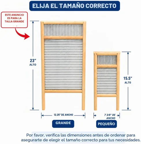 Vista 2 de Tabla de lavar grande con estaño - 23 pulgadas de alto x 12.25 pulgadas de ancho