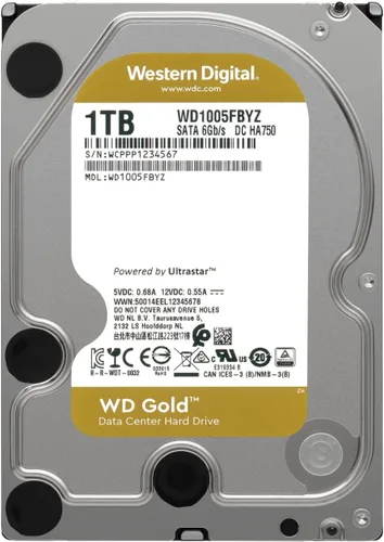 Vista 2 de Western Digital Disco duro interno WD Gold Enterprise Class de 1 TB - Clase 7200 RPM, SATA 6 Gb/s, caché de 128 MB, 3.5" - WD1005FBYZ