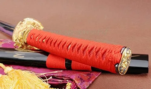 Vista 9 de 41" Handmade FullTang Blade Japanese Samurai Battle Ready Sword Katana Dragon Tsuba