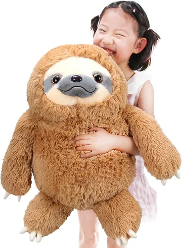 Vista 12 de Juguete de peluche Winsterch para niños de oso perezoso, regalo, perezoso color café de 15.7 pulgadas