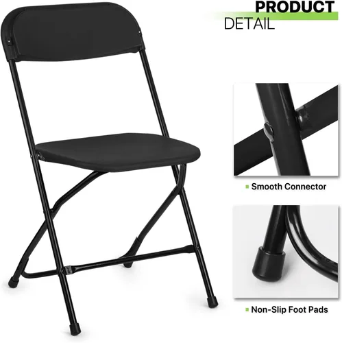 Vista 9 de Magshion Sillas plegables de plástico, paquete de 4 sillas de comedor plegables para bodas, fiestas, eventos, exteriores, interiores, silla ligera