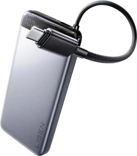 Vista 9 de LISEN [Certificado CCC] [Aleación de metal] Banco de energía ultra delgado de 0.5 pulgadas, 10000 mAh, aprobado por la TSA, artículos esenciales