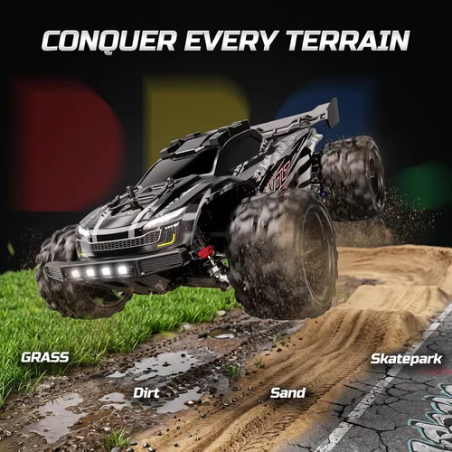 Vista 7 de DEERC 9312E 1/18 escala rápida RC coches, 42+ KPH 4WD Off Road Remote