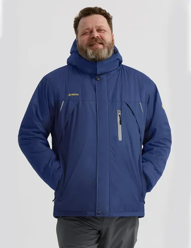 Vista 6 de GEMYSE Chaqueta de esquí a prueba de viento para hombre, impermeable, con capucha y varios bolsillos