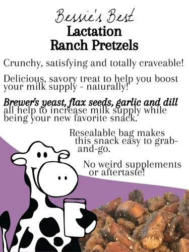 Vista 5 de Bessie's Best Lactation Pretzels Pretzels con sabor a rancho Snacks de lactancia estimulantes de leche Aumentar el suministro de leche