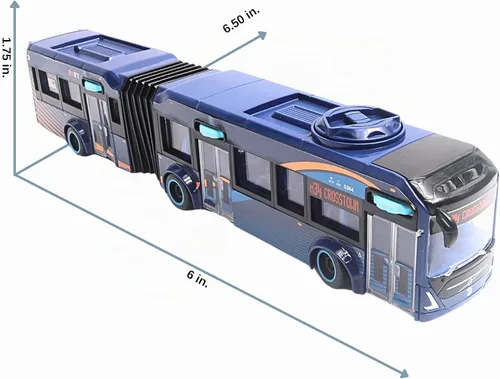 Vista 10 de Daron MTA Autobús de la Ciudad de Nueva York 16" Autobús Articulado RT8571 Juguete, Azul, Marrón