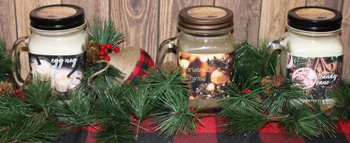 Vista 3 de Mountain Kettle - Vela en tarro de cera con pan de plátano, vela perfumada, día de Navidad, decoración de otoño, alivio de ansiedad y estrés, quema