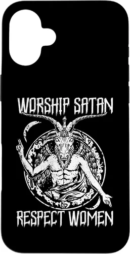 Vista 23 de Worship Satan Respect Women I Satanic Goat Head Case for iPhone 16