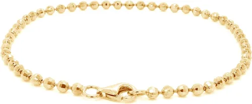 Vista 3 de Wishrocks Italian Crafted 2.4MM 7 Inches Bead Bracelet Jewelry For Women & Girls in 14k Gold Over Sterling Silver, Gift Jewelry for Her, Teen