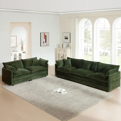 Vista 10 de 76.7" Cloud Couch for Living Room, Deep Seat Loveseat Sofa, Beige Breathable Chenille, 2-Seats Couch for Apartment Small Spaces, Pocket Spring