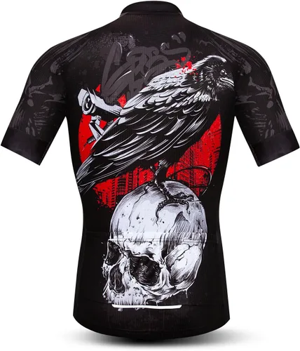 Vista 2 de Weimostar Camiseta de ciclismo de manga corta para hombre, bolsillos