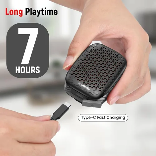 Vista 4 de Wearable Bluetooth Speaker, IPX7 Waterproof Clip-on Mini Speakers Negro