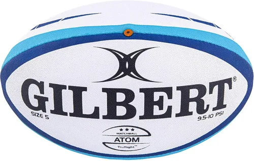 Vista 2 de Gilbert Pelota de rugby Atom [cada una] • Azul • Tamaño 5 • Cumple con las especificaciones de World Rugby