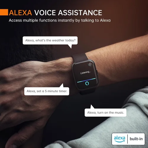 Vista 3 de Reloj inteligente Monitor de salud preciso de 24 horas con impermeabilidad de 5 ATM Reloj inteligente para frecuencia cardíaca, oxígeno en sangre