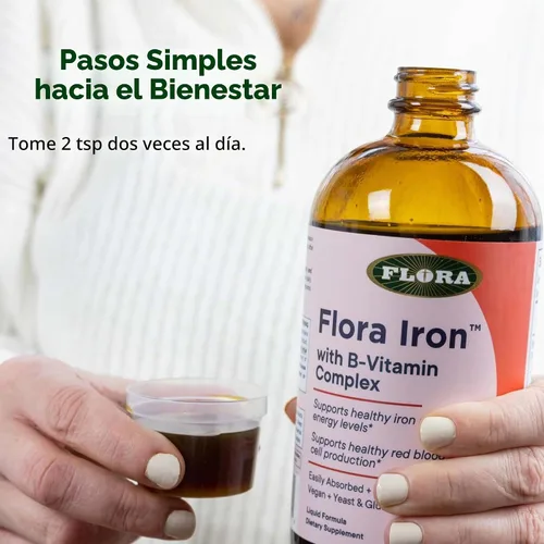Vista 5 de Flora Health Flora Hierro, complejo de vitamina B, hierro líquido, 7.7 fl