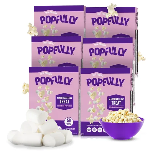 Vista 23 de POPFULLY Palomitas 94% libres de grasa totalmente explotadas, bolsas para compartir, sabor a mantequilla ligera, gran explosión, bolsas