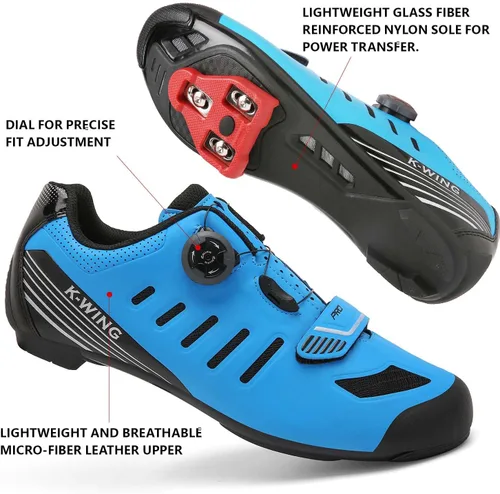 Vista 4 de Zapatos de ciclismo unisex compatibles con Pelaton para interiores, zapatos de bicicleta de carretera, zapatos de bicicleta de montaña para hombres
