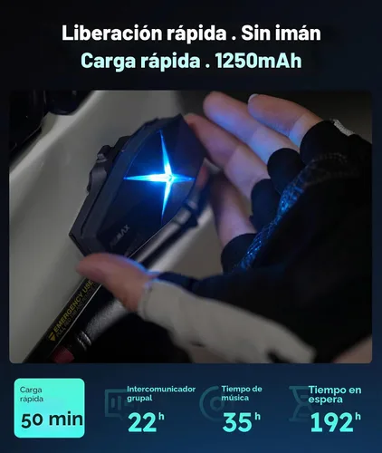 Vista 5 de ASMAX F1s - Auriculares Bluetooth para motocicleta con control de voz inteligente, sistemas de comunicación de casco de malla para 10 conductores