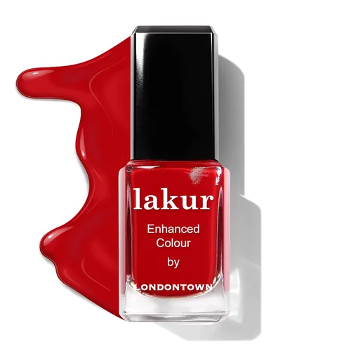 Vista 6 de LONDONTOWN Lakur Nail Polish - Red, Long-Lasting, Streak-Free, Chip-Resistant 21+ Free Non-Toxic Vegan Nail Color, Strengthens & Hydrates Nails