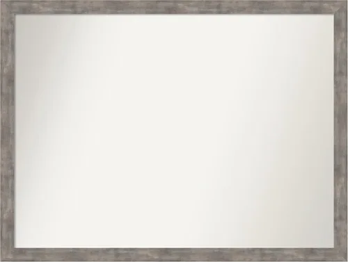 Vista 160 de Amanti Art Silver Bathroom Mirror for Over Sink, 26x45 Custom Made Marred Pewter Rectangle Vanity Mirror, Oversize Casual Wood Frame, Hangs Estaño