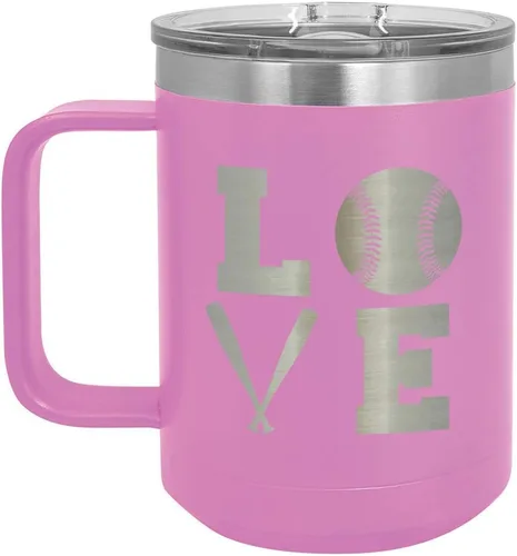 Vista 13 de BASEBALL LOVE CUADRADO Negro 15 oz taza de café w/tapa superior deslizante Taza de café de viaje aislado Ideas de regalo de cumpleaños o Navidad