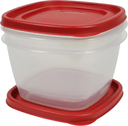 Vista 7 de Rubbermaid Easy Find - Recipientes de almacenamiento de alimentos con tapas, 2 tazas, rojo Racer, juego de 4