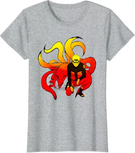 Vista 25 de Naruto Shippuden Naruto and 9 Tails - Camiseta de manga corta Negro