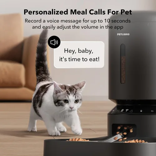 Vista 6 de PETLIBRO Comedero Automático para Gatos para 2 Gatos, Comederos WiFi 5G y 2.4G para Mascotas, Dispensador Programable de Comida para Gatos de 5L