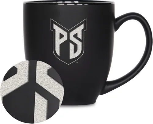 Vista 347 de Rico Industries - Taza de cerámica mate negra con grabado láser estándar de 15oz para NCAA (escuelas T & U) - Para bebidas calientes o frías