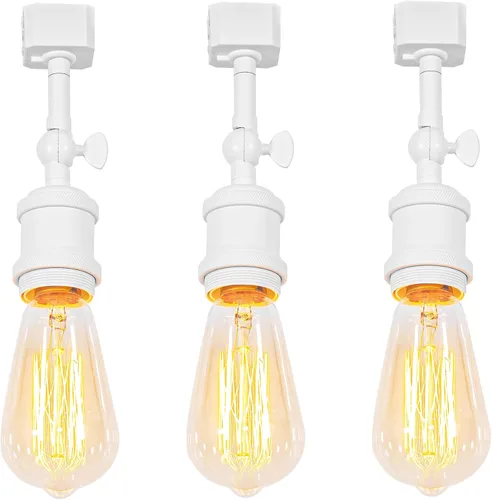 Vista 19 de Paquete de 1 unidad de diseño retro E26/E27 con base de título ajustable, ángulo de título rotado, sistema H, mini iluminación de cabeza de pista
