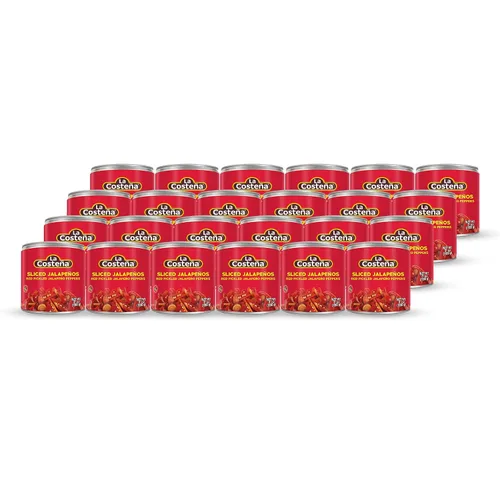 Vista 3 de La Costeña Pimientos jalapeños rojos en rodajas, lata de 7 onzas (paquete de 24)