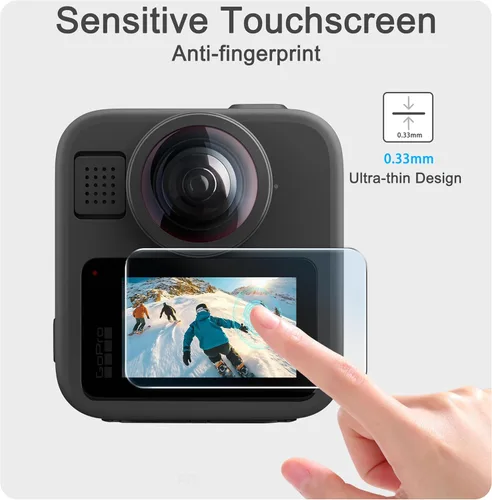 Vista 5 de FiTSTILL Protector de pantalla de vidrio templado para Go Pro MAX2/MAX360 2025/MAX Fusion (2019), resistente a los arañazos, pantalla LCD de vidrio
