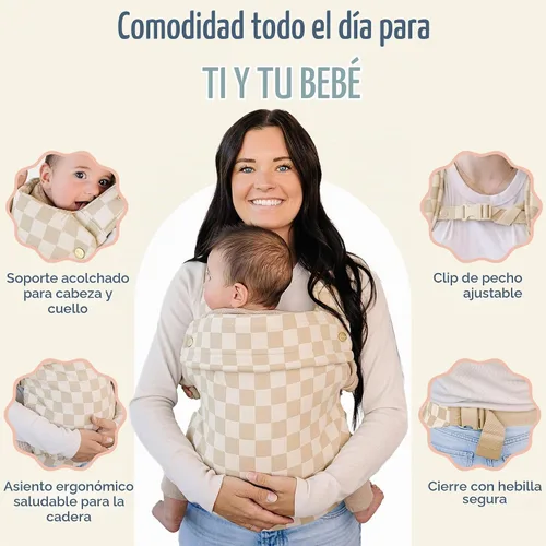 Vista 4 de Ava & Oliver Essential Portabebés – Portabebés ergonómico, saludable para la cadera, suave y estructurado para bebés y niños pequeños