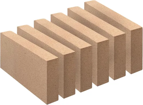 Vista 9 de Ladrillos de fuego, ladrillos refractarios para estufa de leña, tamaño 9 x 4-1/2 x 1-1/4 pulgadas, paquete de 2, ladrillos de fuego aislantes