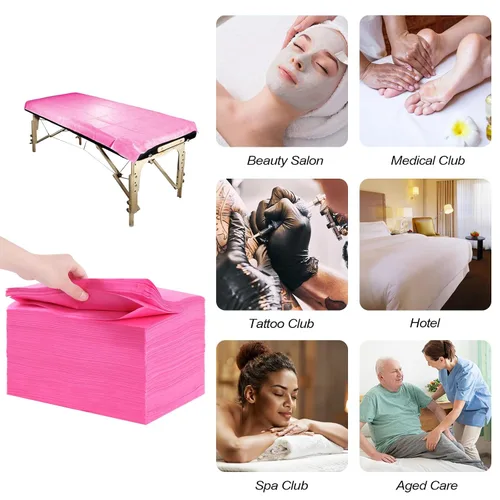 Vista 4 de 100 sábanas para mesa de masaje, 31 x 71 pulgadas, impermeables, desechables, de tela no tejida, funda protectora transpirable para terapia