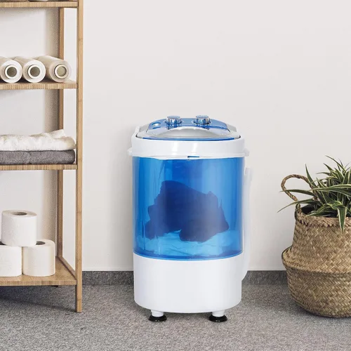 Vista 4 de Mini Lavadora Portátil, Pequeña Lavadora Compacta de 4.4 libras de Capacidad con Cesta de Ciclo de Centrifugado y Manguera de Drenaje Lavadora