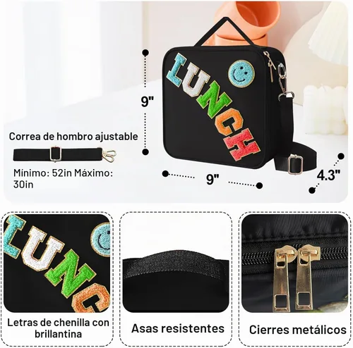 Vista 4 de Bolsa de almuerzo aislada con correa de hombro ajustable, bolsa de almuerzo