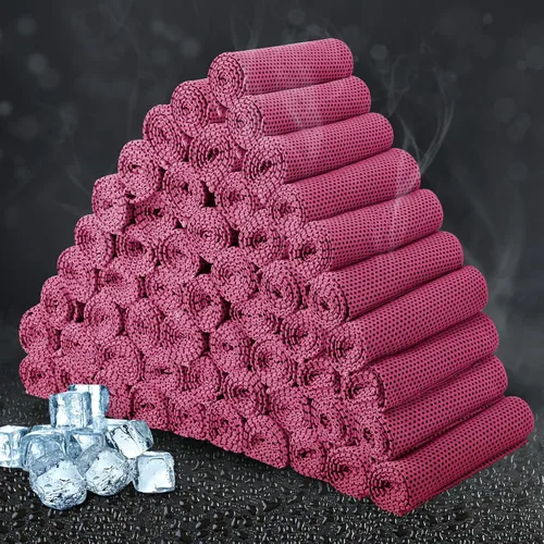Vista 32 de Honoson Toalla de enfriamiento a granel – Toallas frescas para cuello y cara, microfibra transpirable y deportiva para gimnasio, yoga, viajes