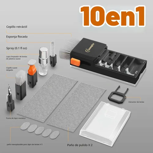 Vista 7 de Kit de Limpieza de Teclado, Limpiador de Teclado, Limpiador Todo en Uno para Pantalla de Computadora y Laptop, Kit de Limpieza Electrónica Compacto