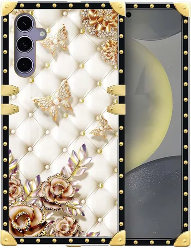 Vista 201 de Funda compatible con Samsung Galaxy S10 4G, TPU suave de lujo y parte trasera de policarbonato duro para niñas y mujeres, funda protectora a prueba