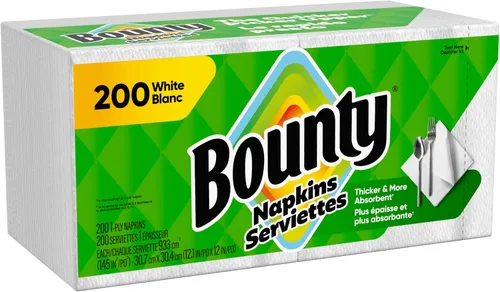 Vista 9 de Bounty Servilletas de papel, blancas, 200 unidades, el embalaje puede variar